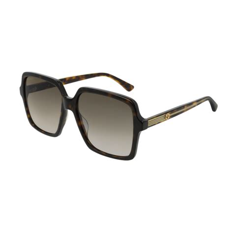 Gucci Gg0375s 002 Havana Brown Square Sunglasses 0375 